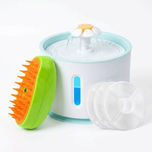 AquaPet® - Bebedero Automático para Mascotas + Cepillo de Vapor de REGALO 🎁